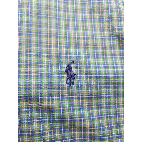 Ralph Lauren Classic Fit Button Up Shirt Mens 16L Green Blue Multi Long Sleeve - Picture 3 of 5